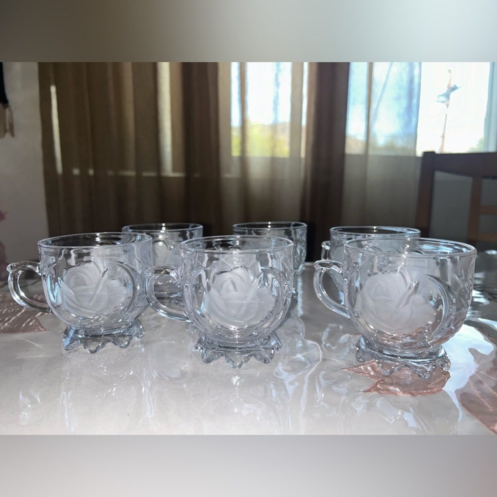 Crystal glass tea/coffee mugs